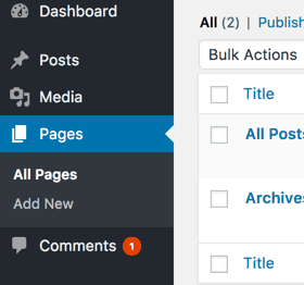 Articles et pages dans WordPress